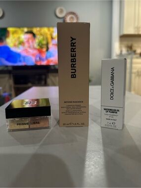 Givenchy Powder, Burberry Primer, Dolce & Gabbana Lip Plumper